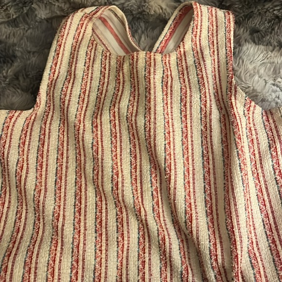 MADEWELL| Bouclé Stripe Cross-Back Tank Top Beige - Picture 3 of 5